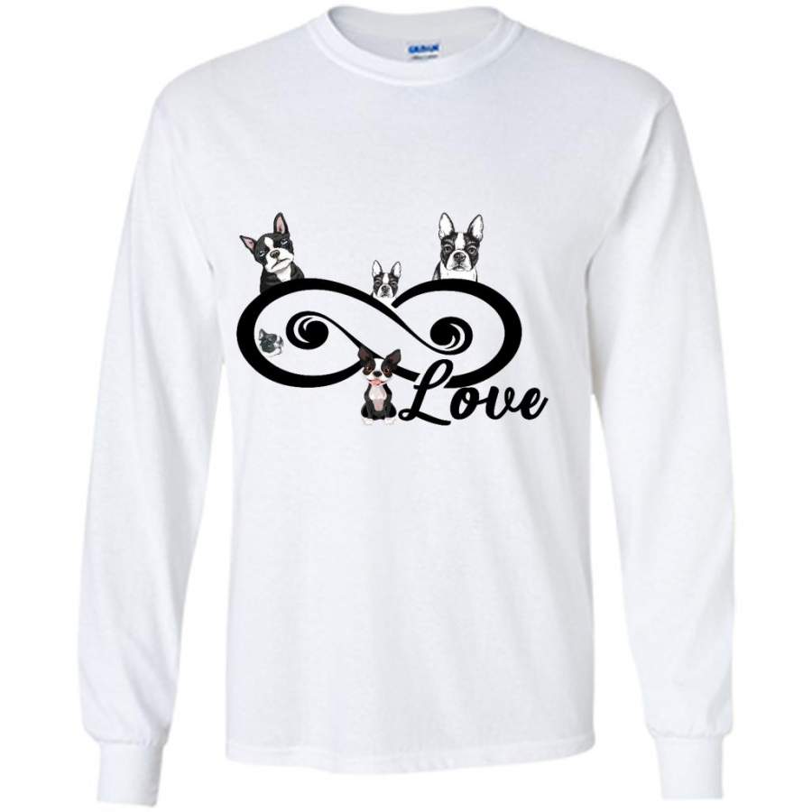 Boston Terrier Love, Dog Lover (W) – Gildan Long Sleeve Shirt