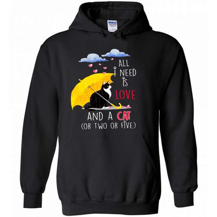 All I Need Is Love And A Cat Or Two Or Five B – Gildan Heavy Blend Hoodie