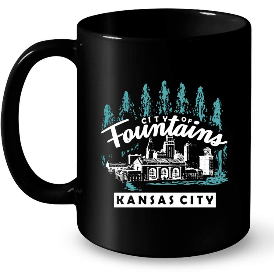 City Of Fountais Kansas City – Full-Wrap Coffee Black Mug