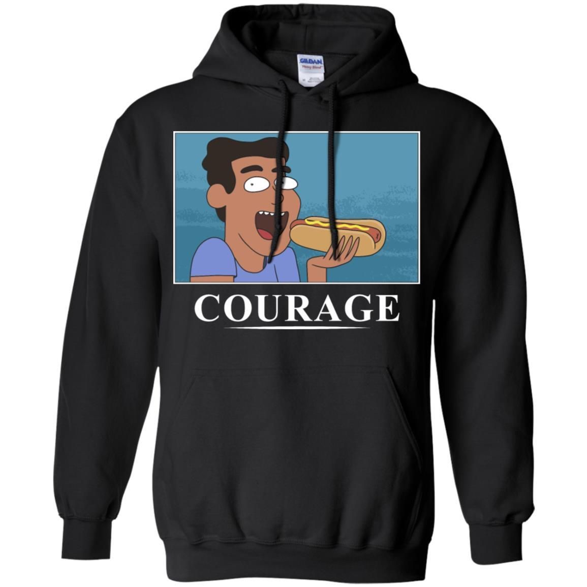 Rick And Morty Courage Is Eating A Hot Dog Men Pullover Hoodie