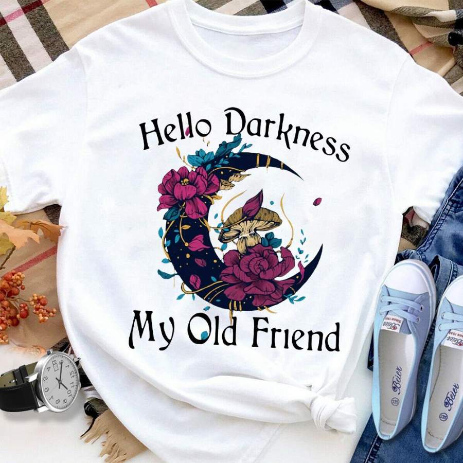 Hunting hello darkness my old friend white cotton t shirt for men and women S-6XL