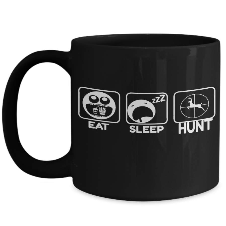 Hunter Mug – Hunting Dad Gifts – 15oz Hunter Coffee Mug – Eat Sleep Hunt