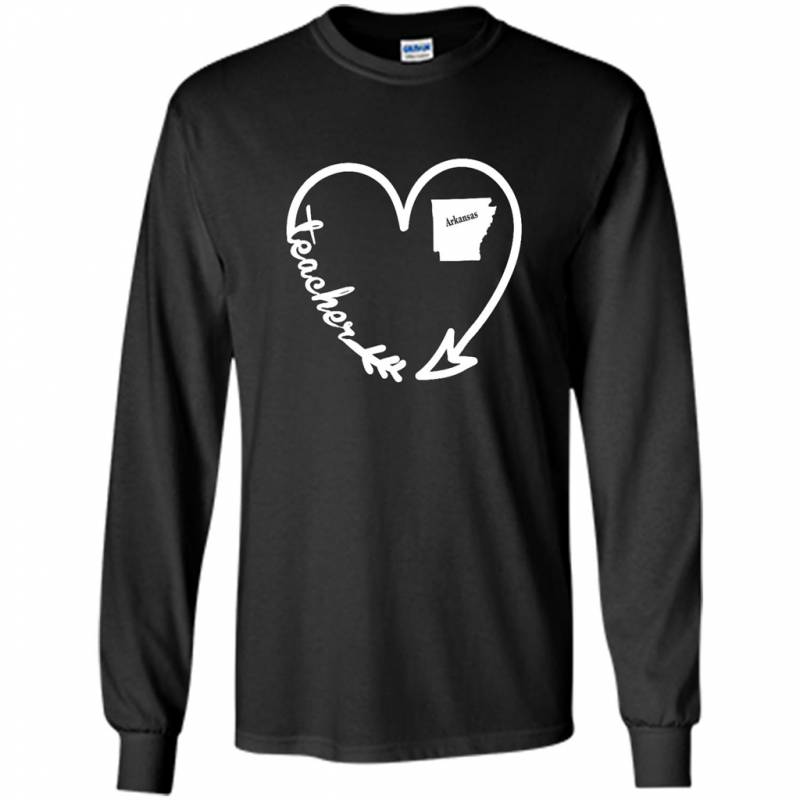 Arkansas State, Teacher Arrow Heart Home – Gildan Long Sleeve Shirt