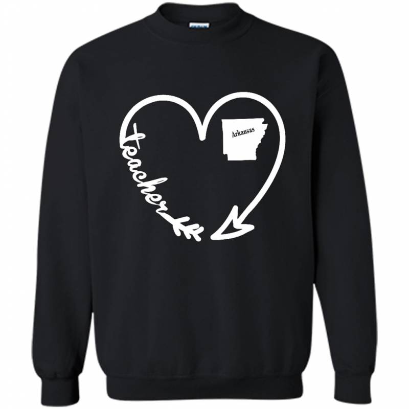 Arkansas State, Teacher Arrow Heart Home – Gildan Crewneck Sweatshirt