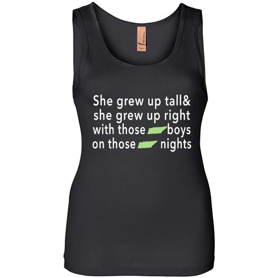 She Grew Up On Those Tennessee Nights – Womens Jersey Tank