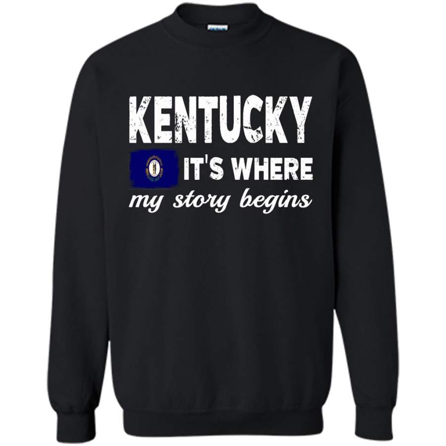 Kentucky States – It’s Where My Love Story Begins – Gildan Crewneck Sweatshirt