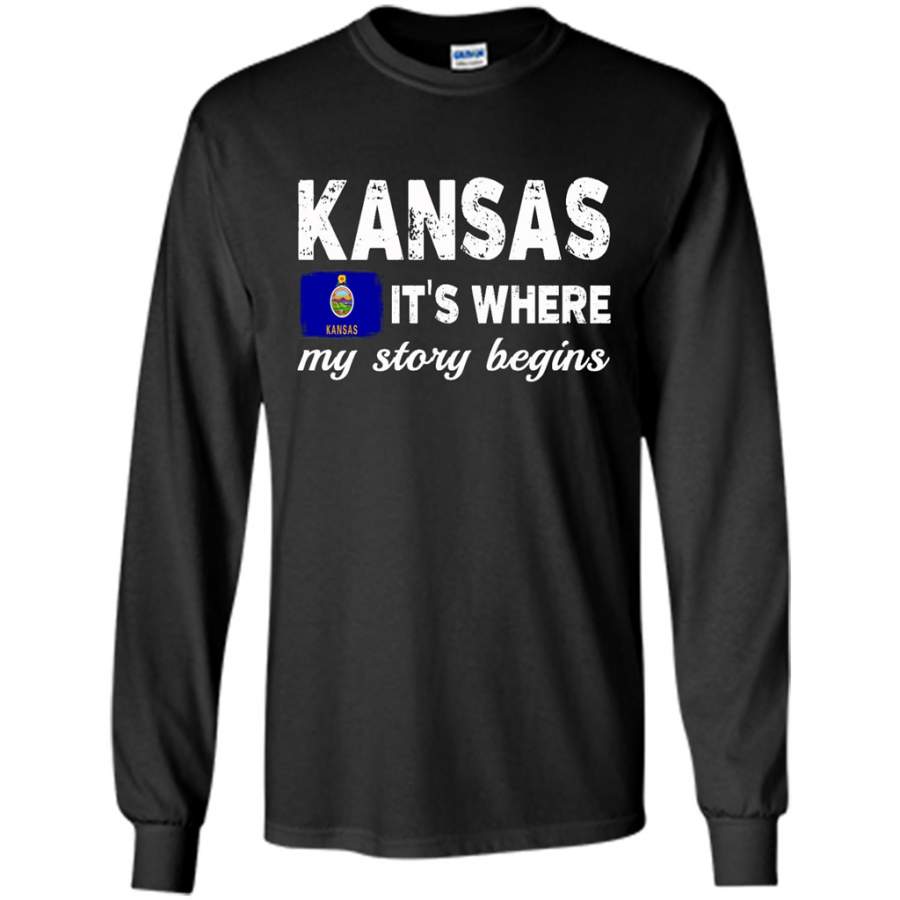 Kansas States – It’s Where My Love Story Begins – Gildan Long Sleeve Shirt