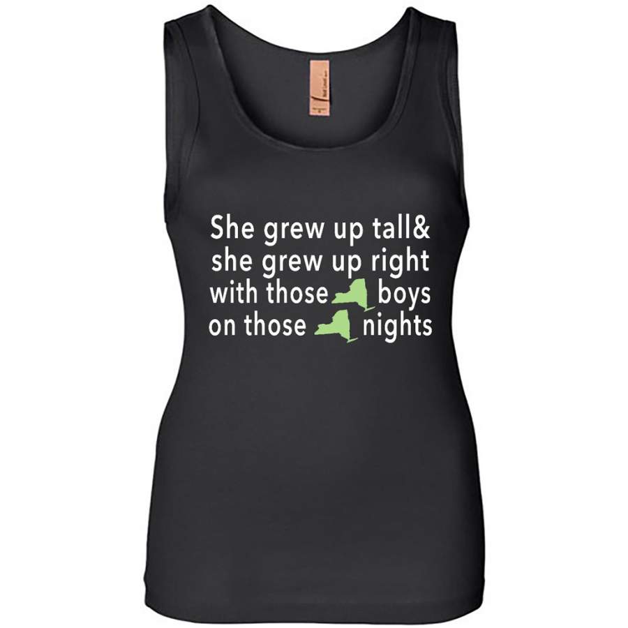 She Grew Up On Those New York Nights – Womens Jersey Tank