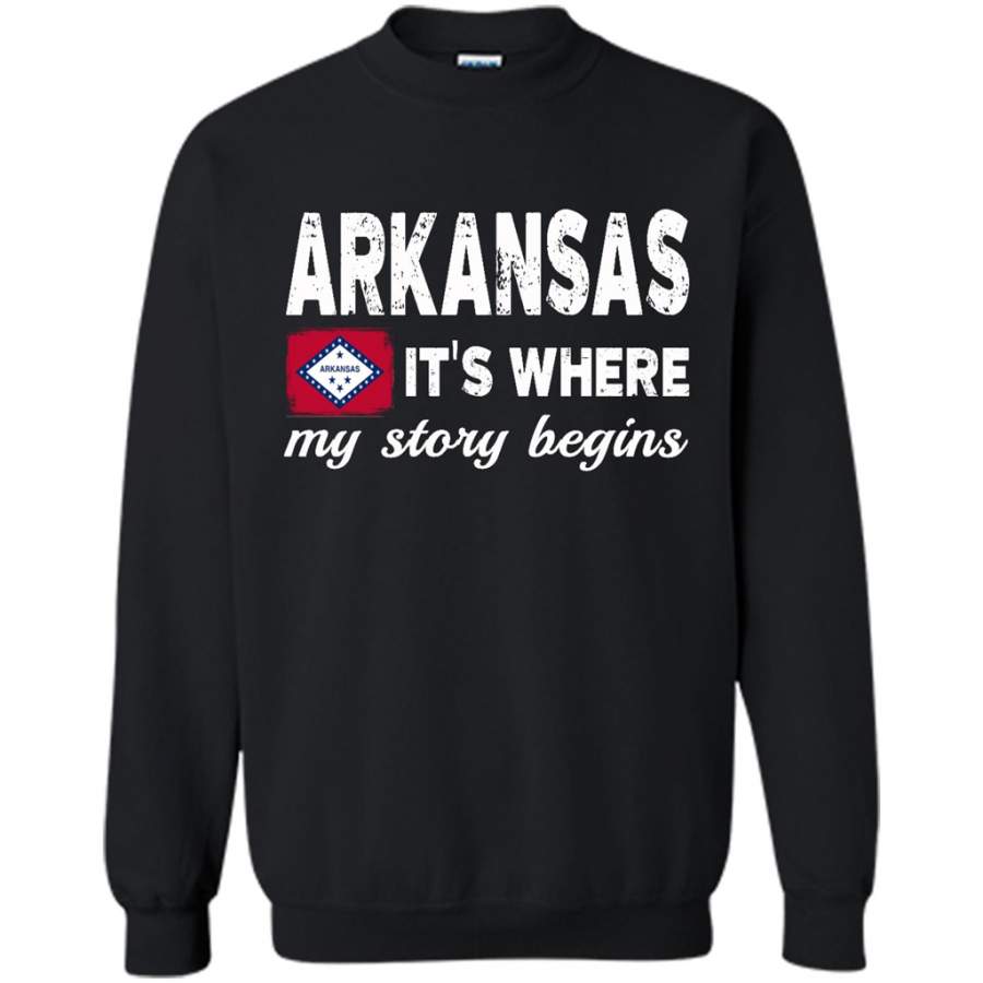 Arkansas States – It’s Where My Love Story Begins – Gildan Crewneck Sweatshirt