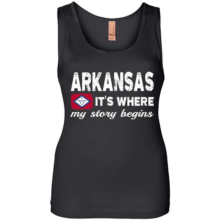 Arkansas States – It’s Where My Love Story Begins – Womens Jersey Tank