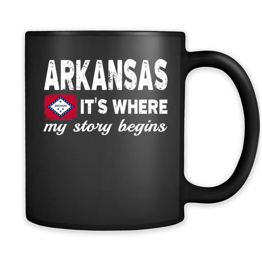 Arkansas States – It’s Where My Love Story Begins – Full-Wrap Coffee Black Mug