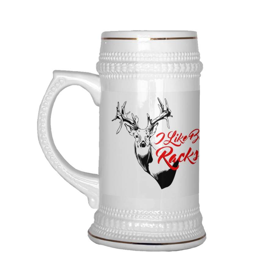 22 oz Ceramic Beer Stein Mug Deer Hunter Hunting I Like Big Racks