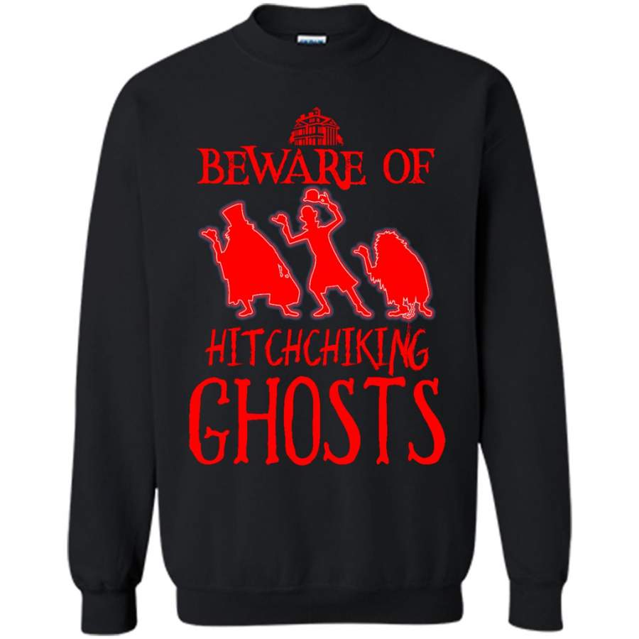 Beware of Hitchchiking Ghosts, Halloween Costume – Gildan Crewneck Sweatshirt