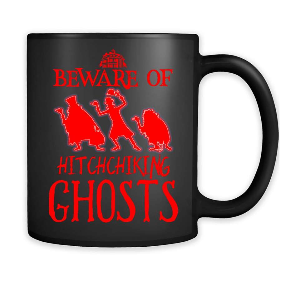 Beware of Hitchchiking Ghosts, Halloween Costume – Full-Wrap Coffee Black Mug