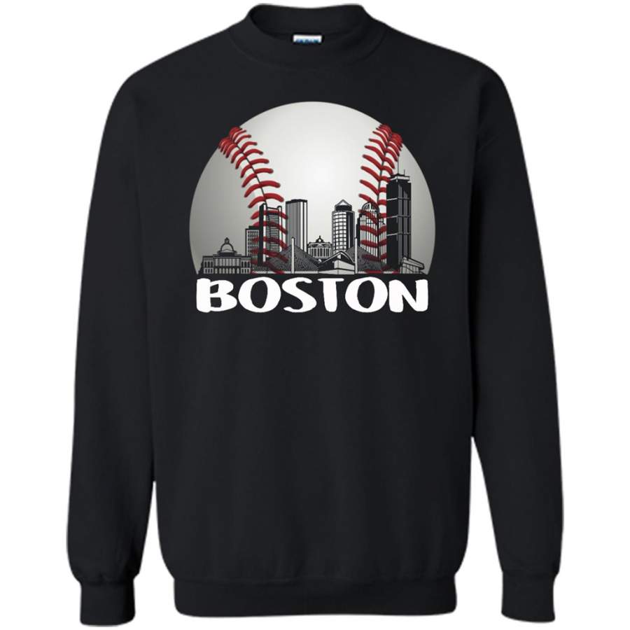 Boston Baseball Downtown Skyline Bay Area Fan – Gildan Crewneck Sweatshirt