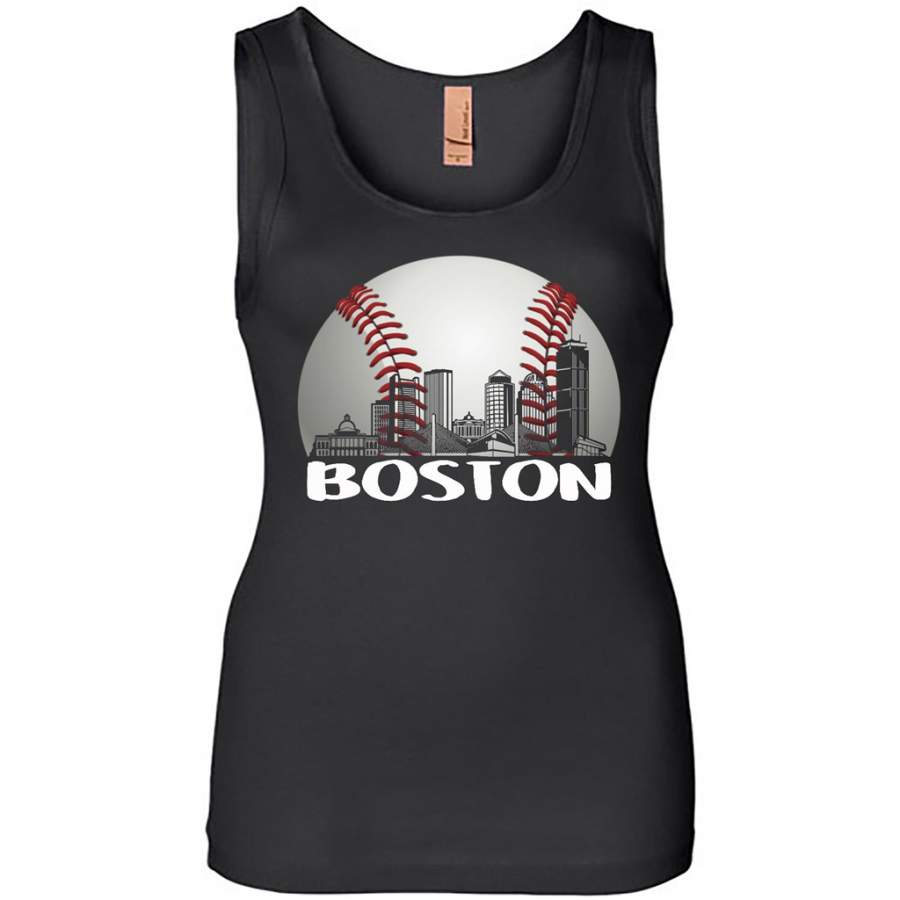 Boston Baseball Downtown Skyline Bay Area Fan – Womens Jersey Tank