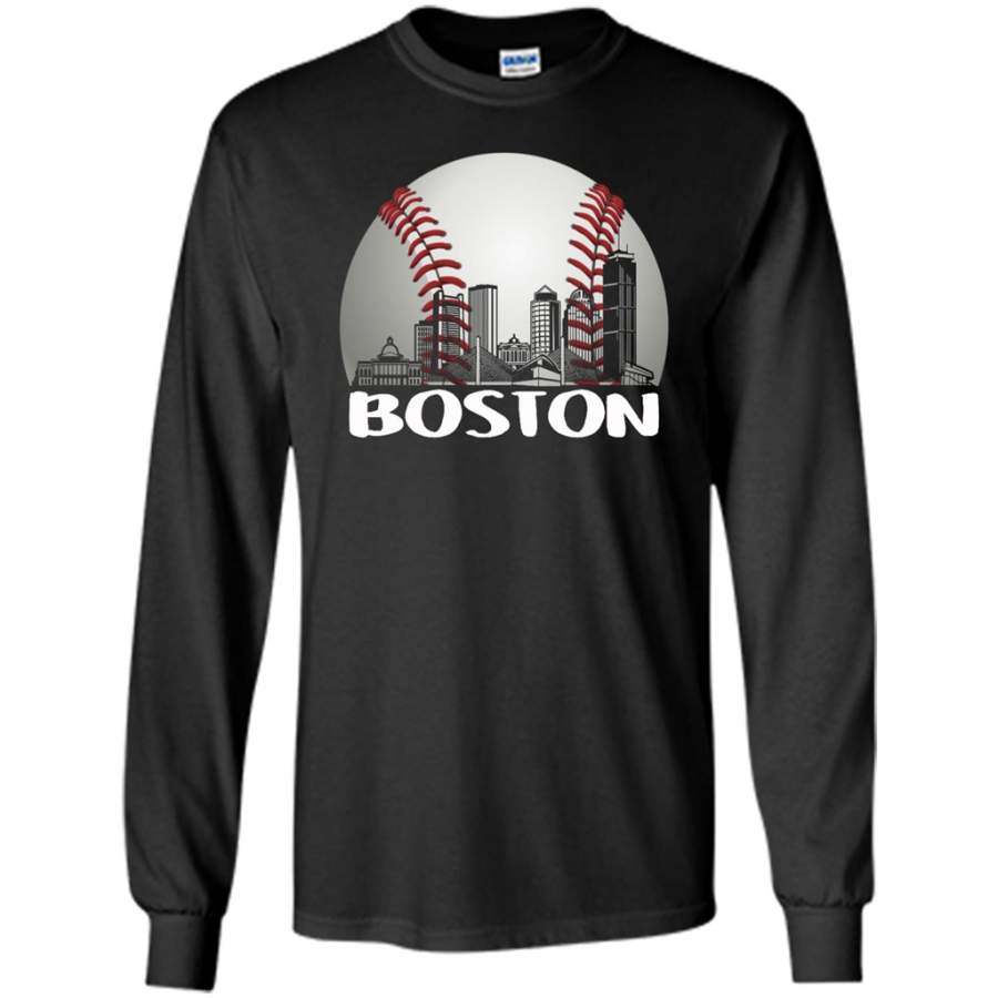 Boston Baseball Downtown Skyline Bay Area Fan – Gildan Long Sleeve Shirt