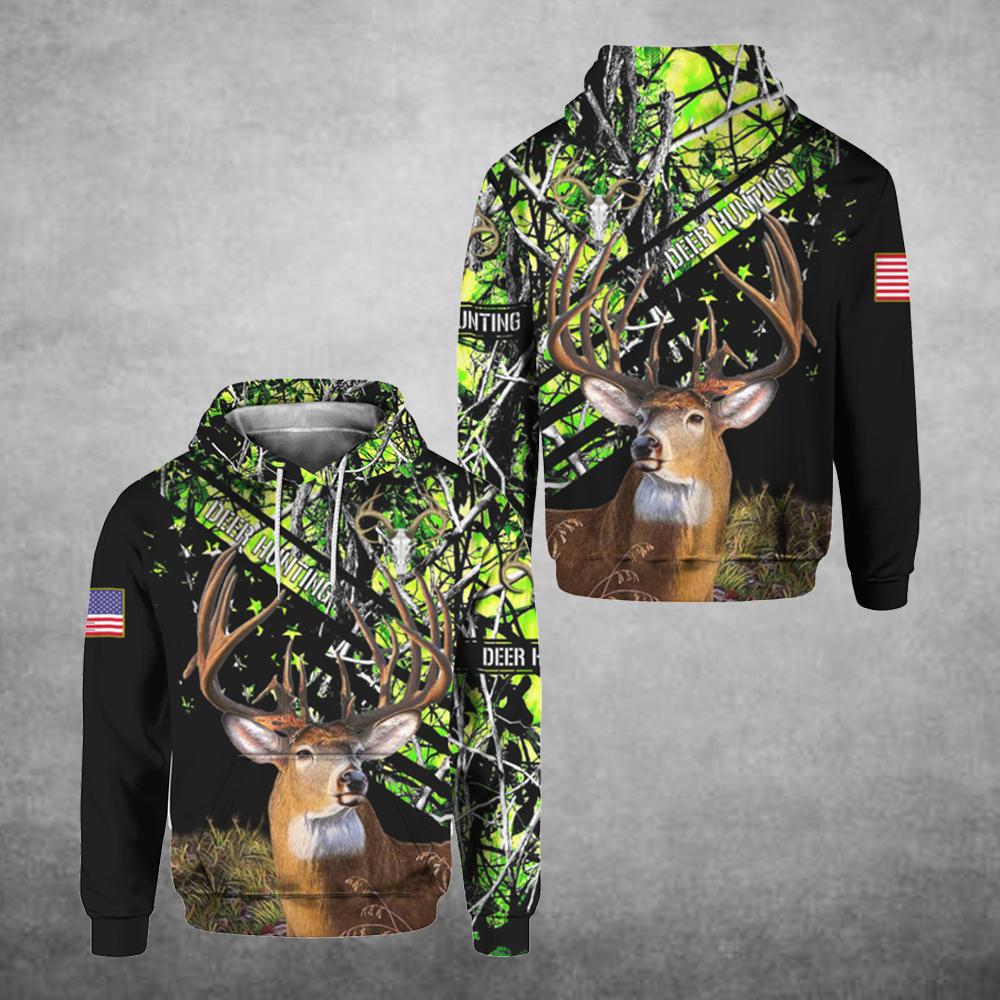 Deer Hunting Green Flag 3D All Over Print | For Men & Women | Adult | Ht9914