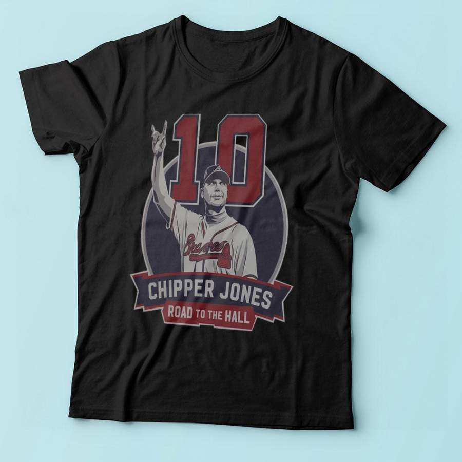 Chipper Jones Road To The Hall 10 Braves Men’S T Shirt