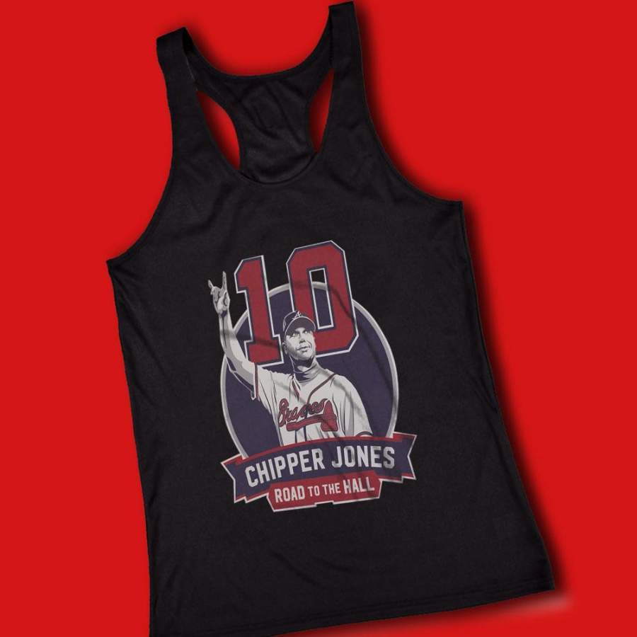 Chipper Jones Road To The Hall 10 Braves Women’S Tank Top