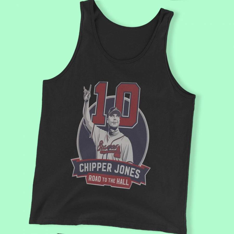 Chipper Jones Road To The Hall 10 Braves Men’S Tank Top