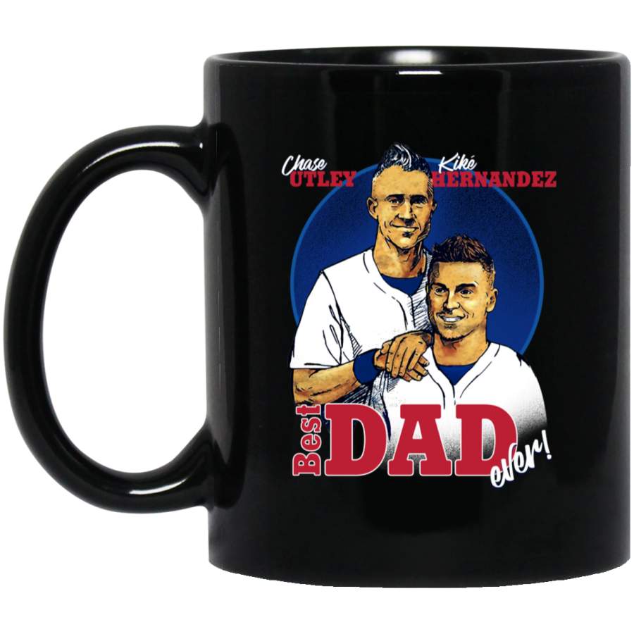 Chase Utley Kike Hernandez Best Dad Ever Father-Son Los Angeles Baseball Black Mug