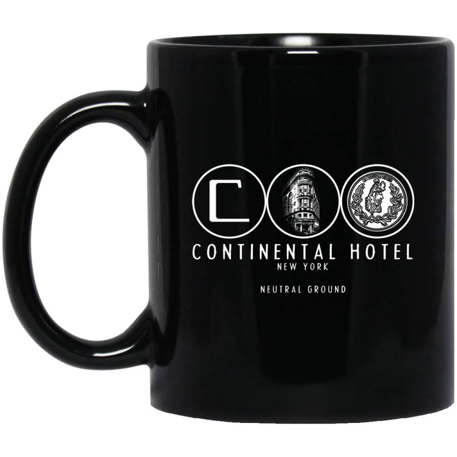 Continental hotel new york newtral ground John wick Black Mug