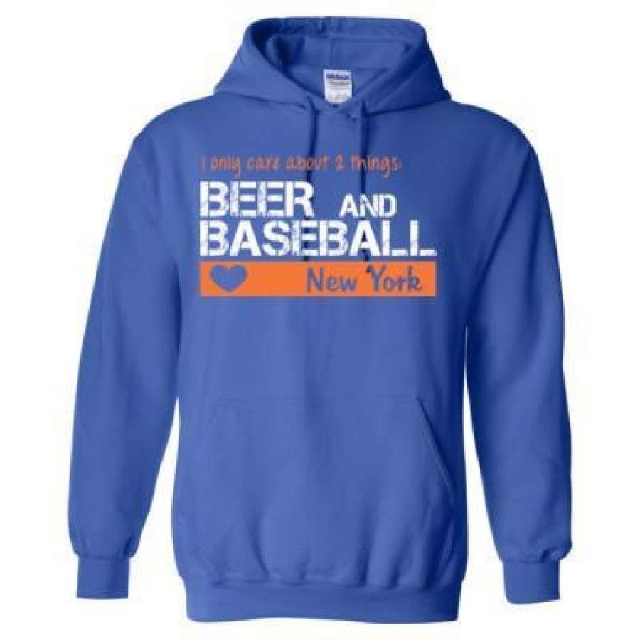 AGR New York Mets I Only Care About 2 Things Beer And Baseball – Heavy Blend? Hooded Sweatshirt