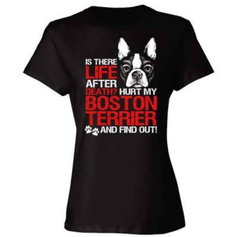 AGR Is There Life After Death Hurt My Boston Terrier Find Out – Ladies’ Cotton T-Shirt