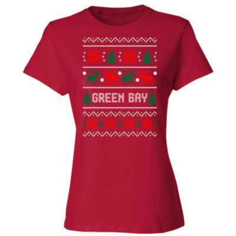 AGR Green Bay Ugly Christmas Sweater Xmas – Ladies’ Cotton T-Shirt