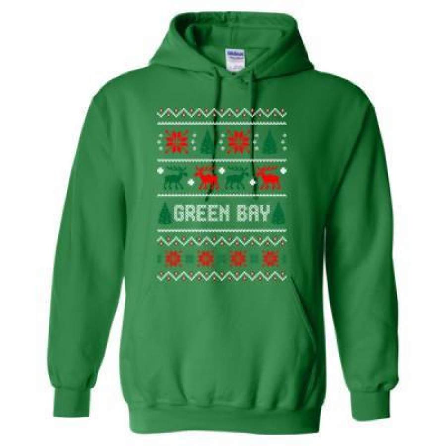 AGR Green Bay Ugly Christmas Sweater Xmas – Heavy Blend? Hooded Sweatshirt