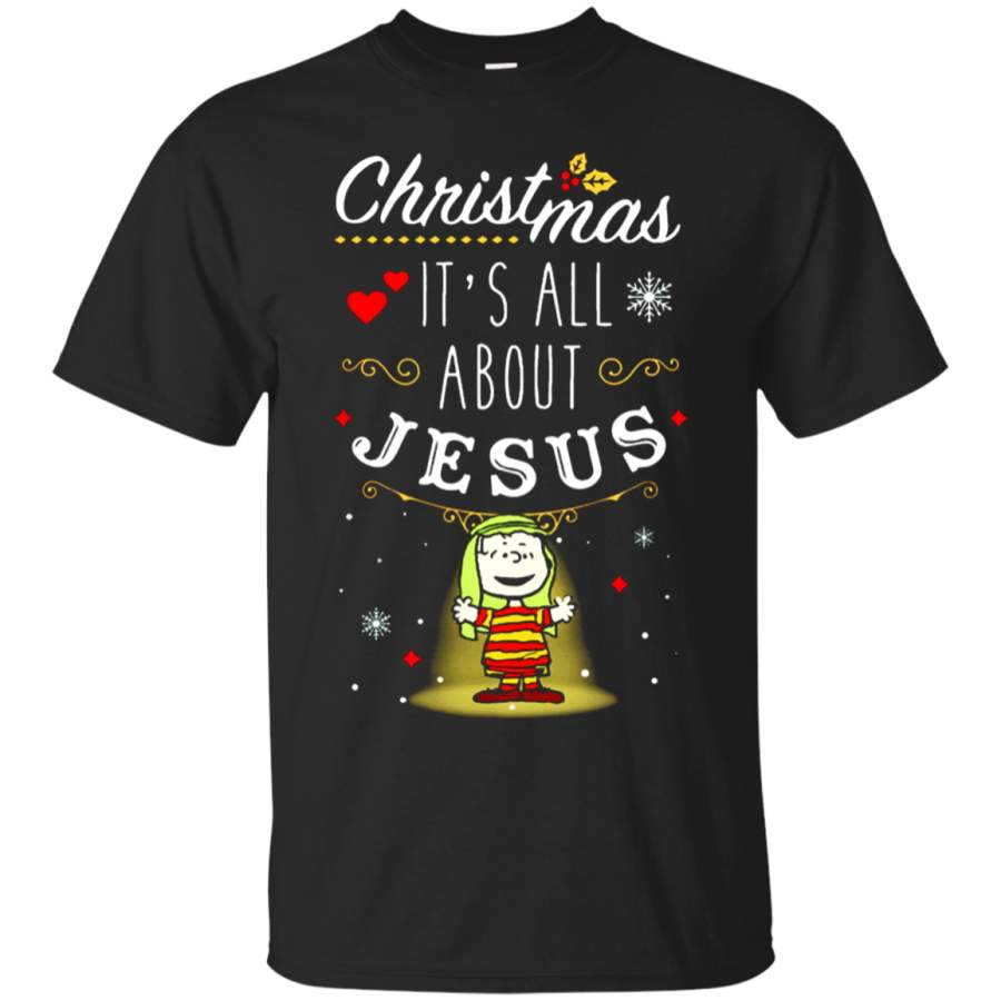 AGR Christmas It_s All About Jesus Linus Van Pelt Snoopy T-Shirt