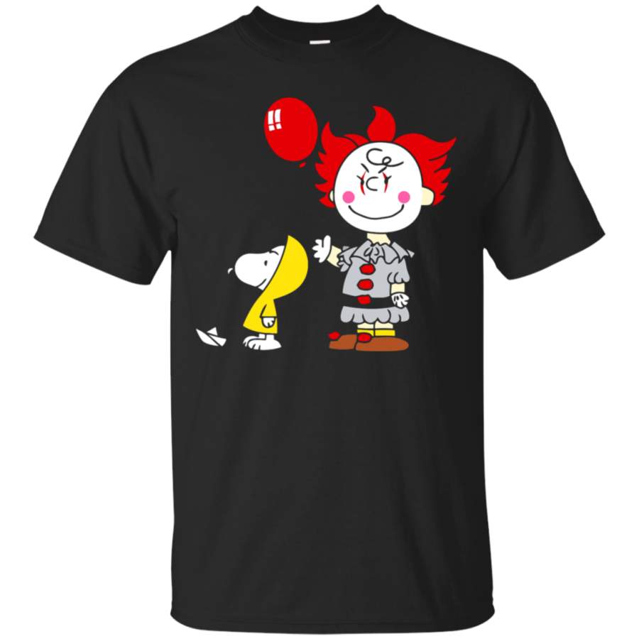 AGR IT Pennywise Charlie Brown And Georgie Snoopy Stephen King T-Shirt