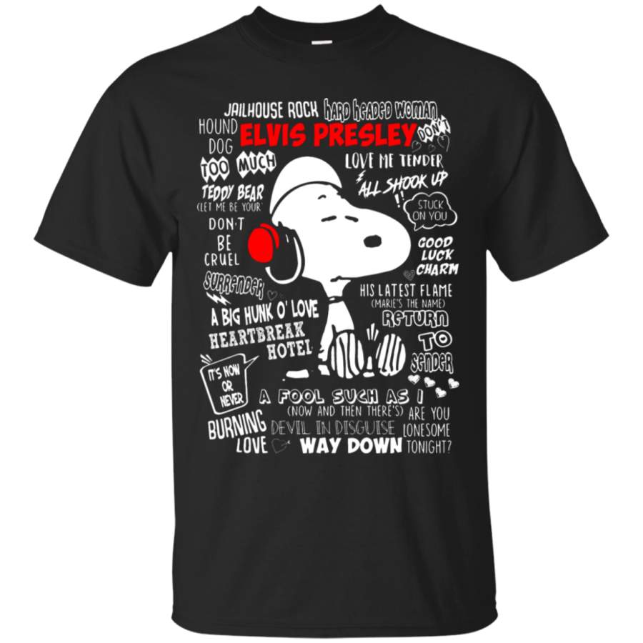 AGR Listen To Elvis Presley Songs Snoopy T-Shirt