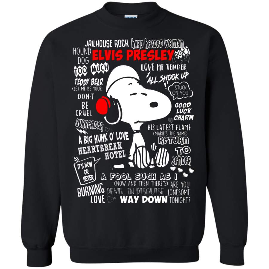 AGR Listen To Elvis Presley Songs Snoopy Sweatshirt