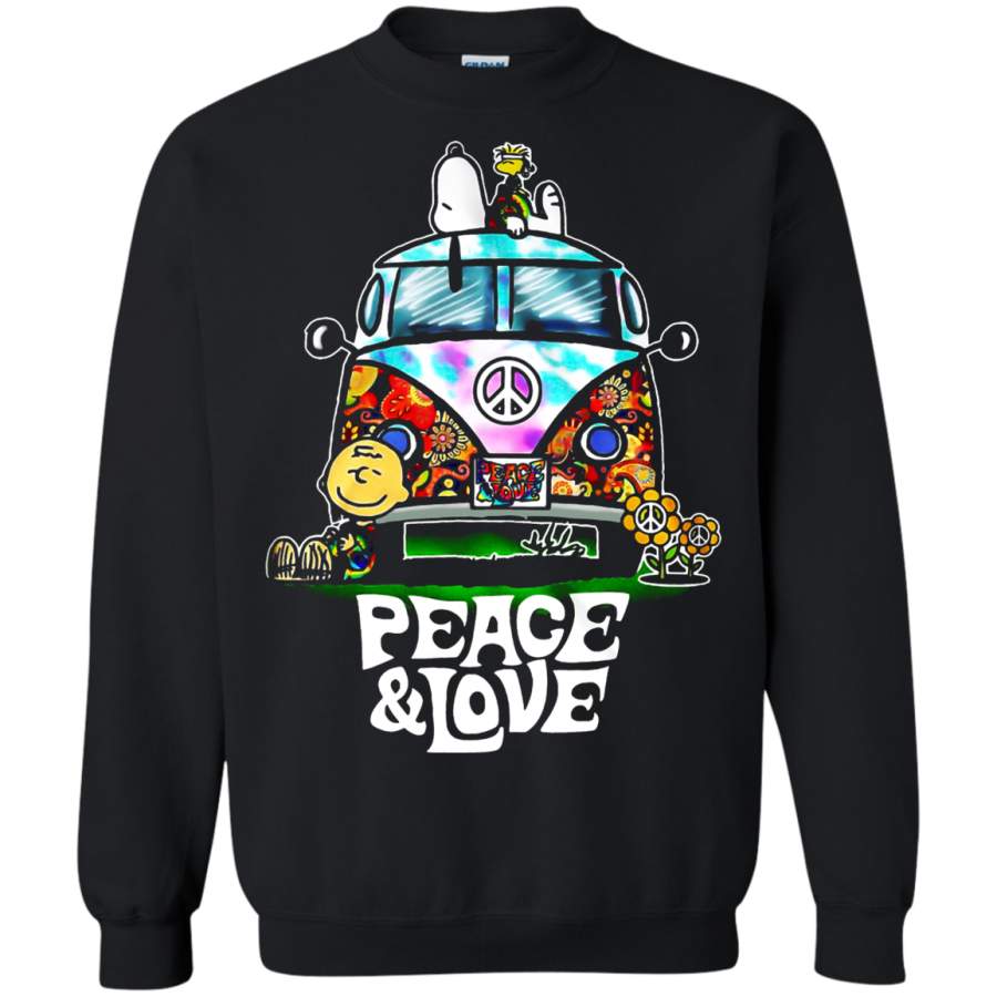 AGR Peace And Love Hippie Style Snoopy Sweatshirt