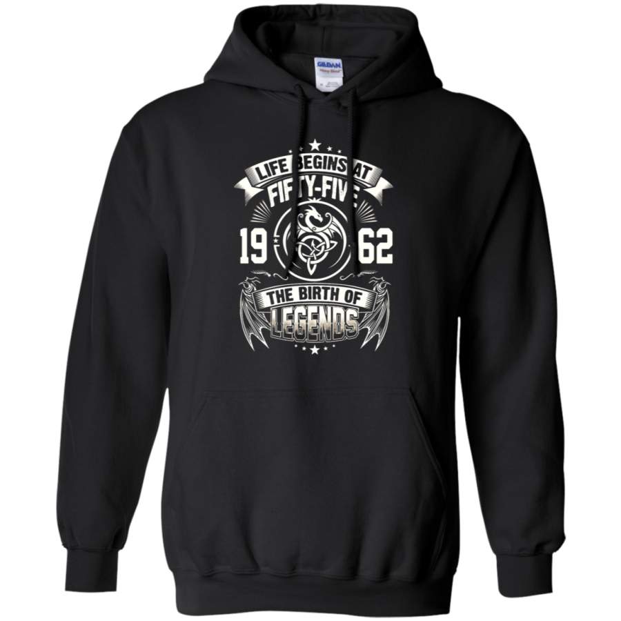 AGR Life Begins At Fifty-Five 1962 The Birth Of Legends Hoodie