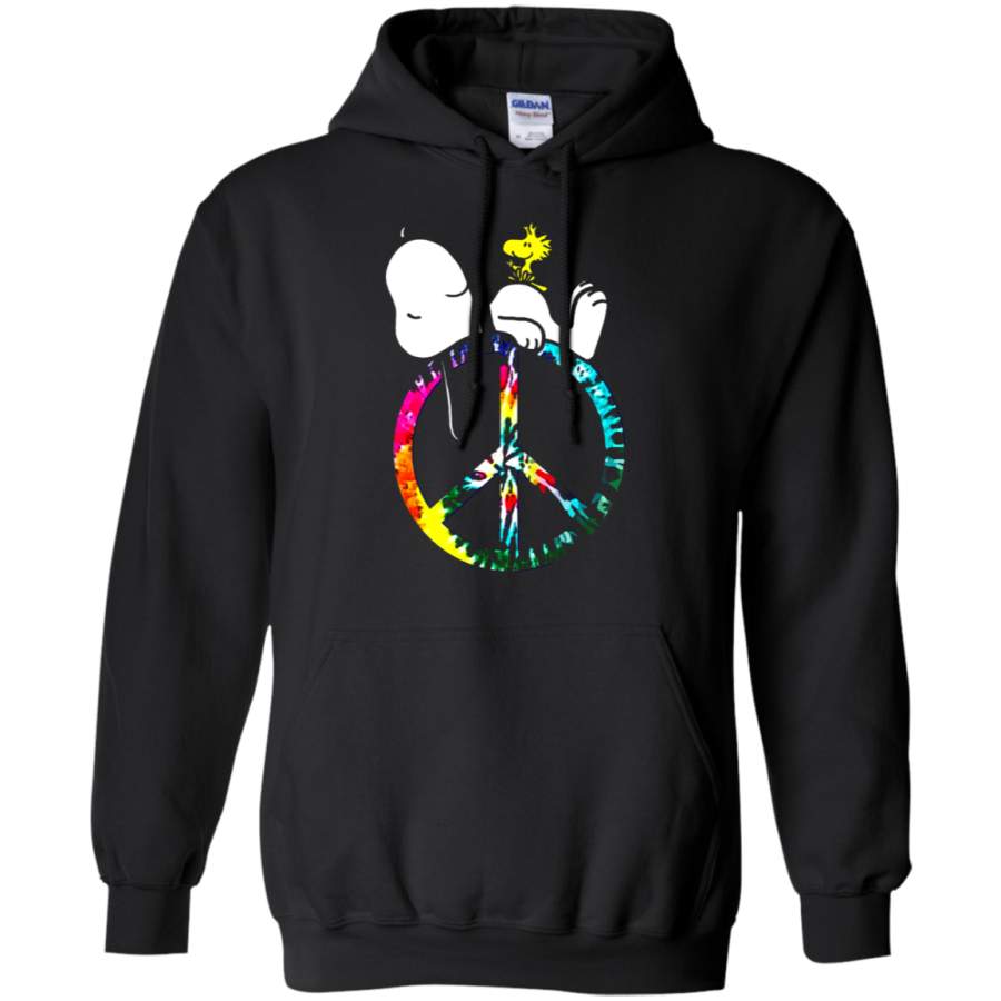 AGR Peace And Love Hippie Style Sleeping Snoopy Hoodie