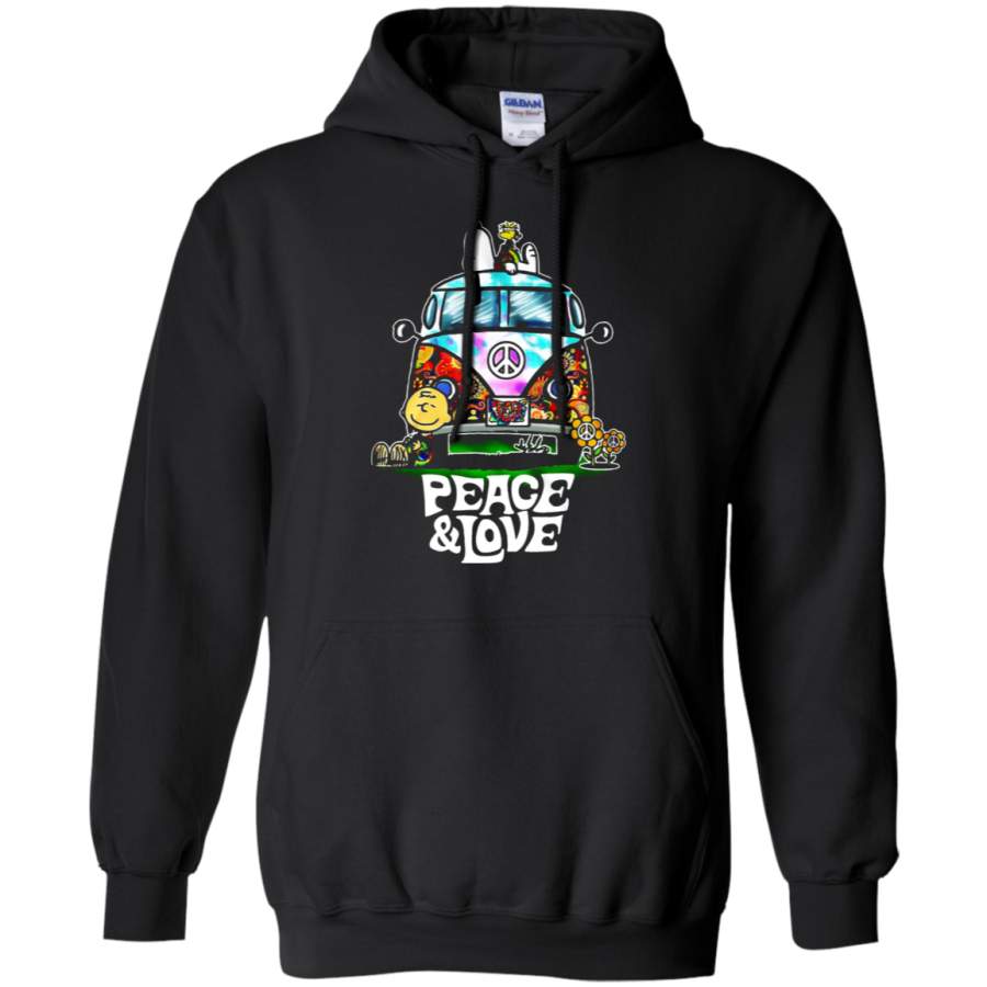 AGR Peace And Love Hippie Style Snoopy Hoodie