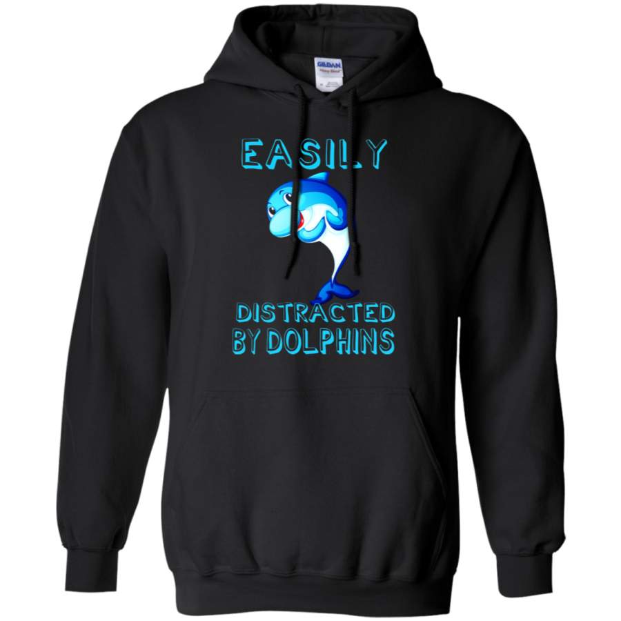 AGR Easily Distracted By Dolphins Animals Hoodie