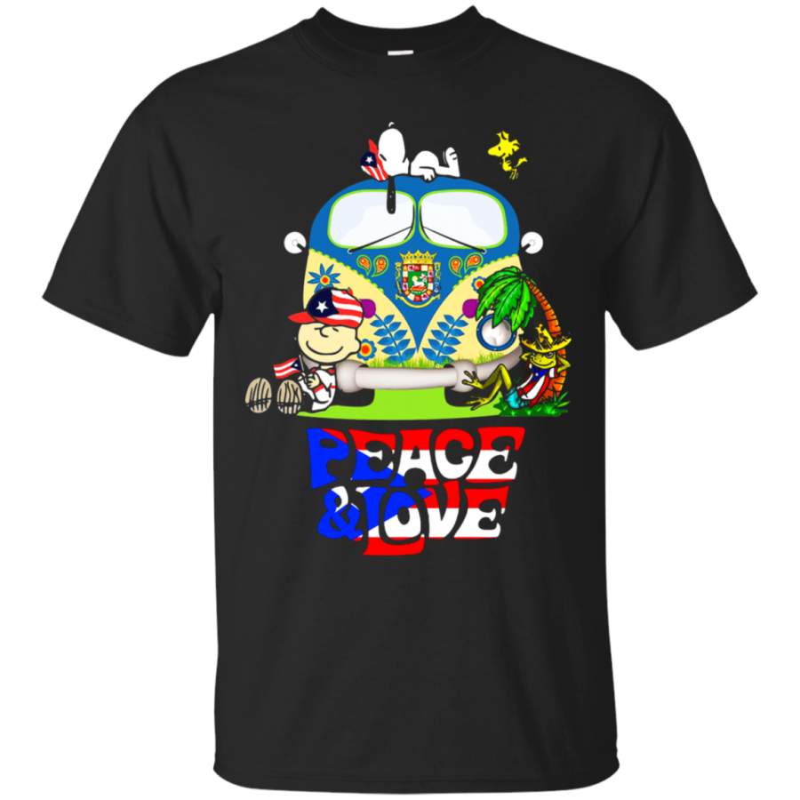 AGR Peace And Love Puerto Rico Snoopy T-Shirt