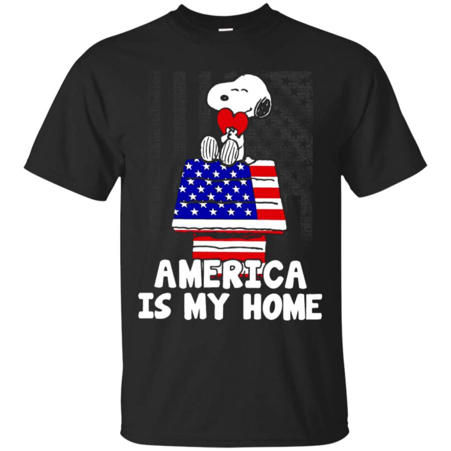 AGR America Is My Home Independence Day 4th Of July Snoopy T-Shirt