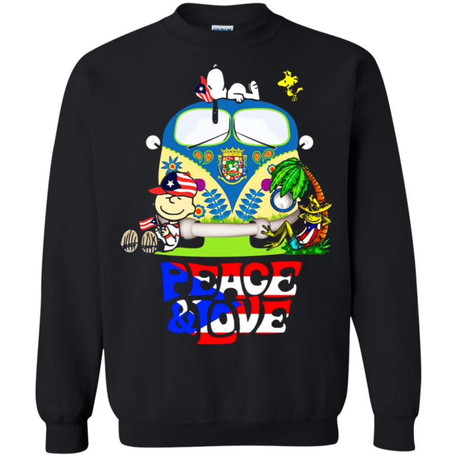 AGR Peace And Love Puerto Rico Snoopy Sweatshirt