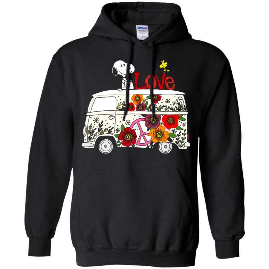 AGR Peace And Love Are All We Need Volkswagen Bus Snoopy Hoodie