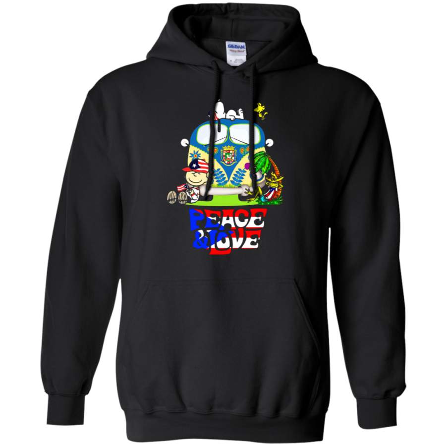 AGR Peace And Love Puerto Rico Snoopy Hoodie