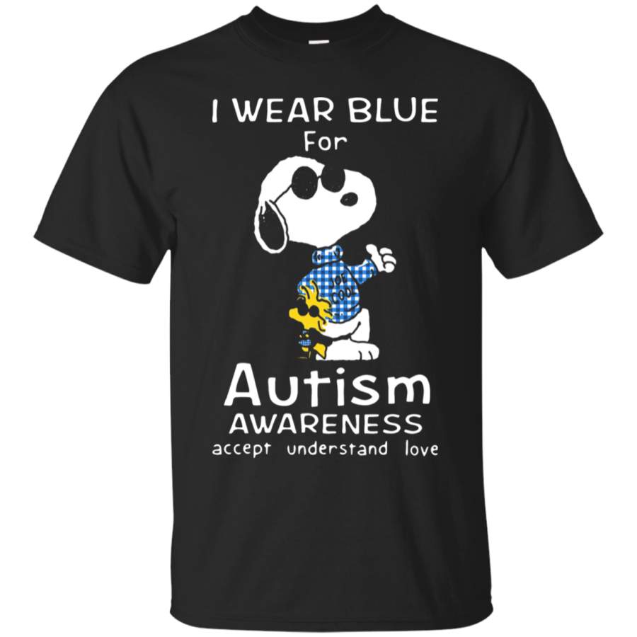 AGR I Wear Blue For Autism Awareness Accept Understand Love Snoopy T-Shirt