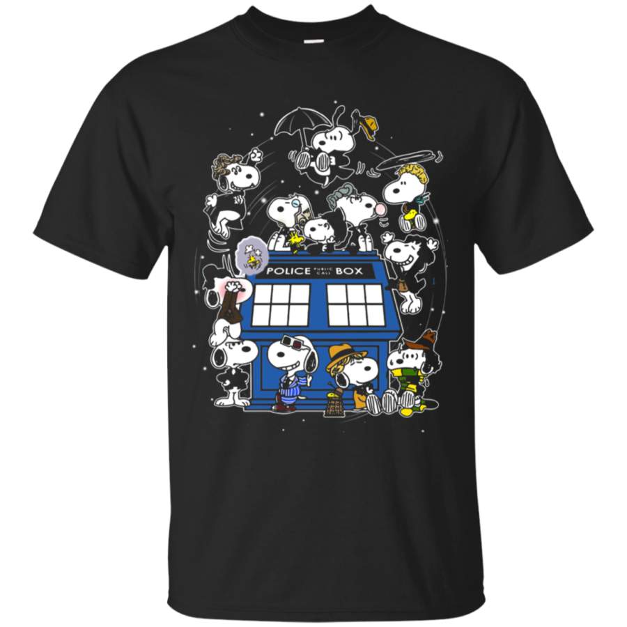 AGR Snoopy Of Doctor Who All Doctors And The Doghouse Tardis T-Shirt