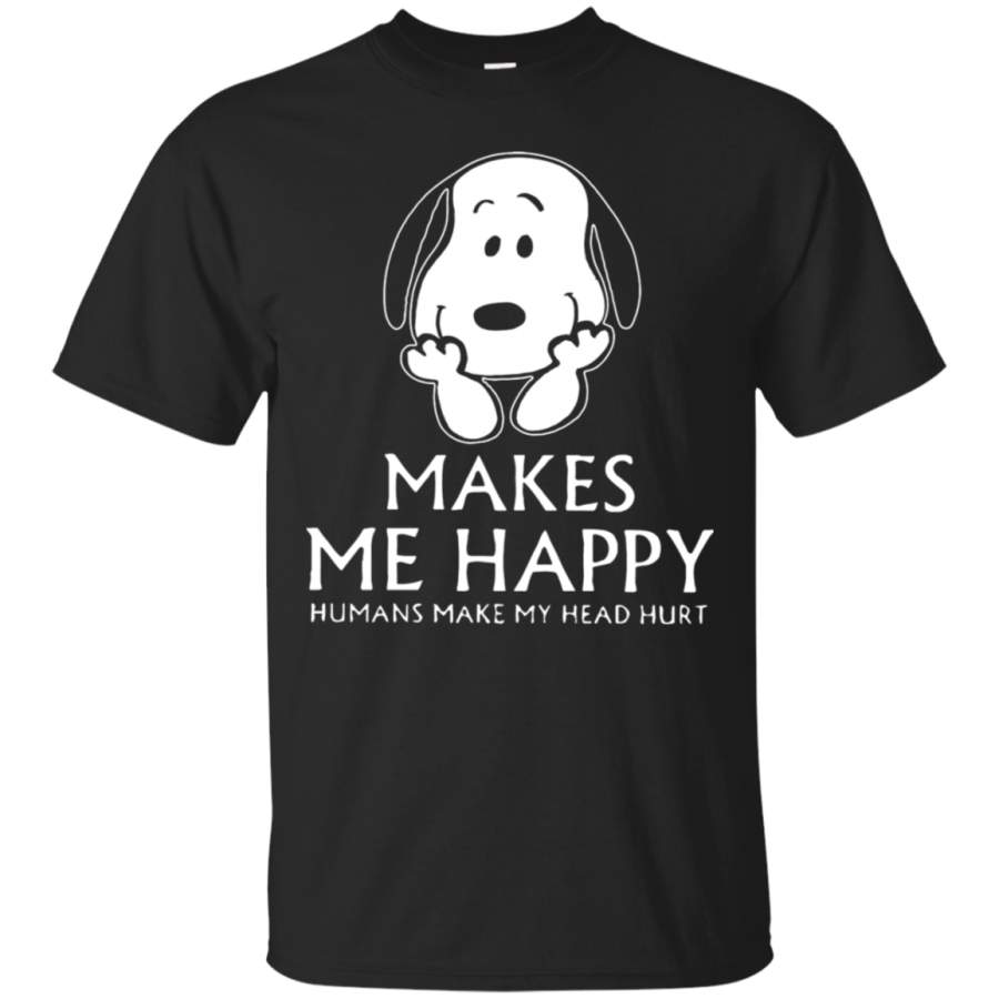 AGR Snoopy Makes Me Happy Humans Make My Head Hurt T-Shirt