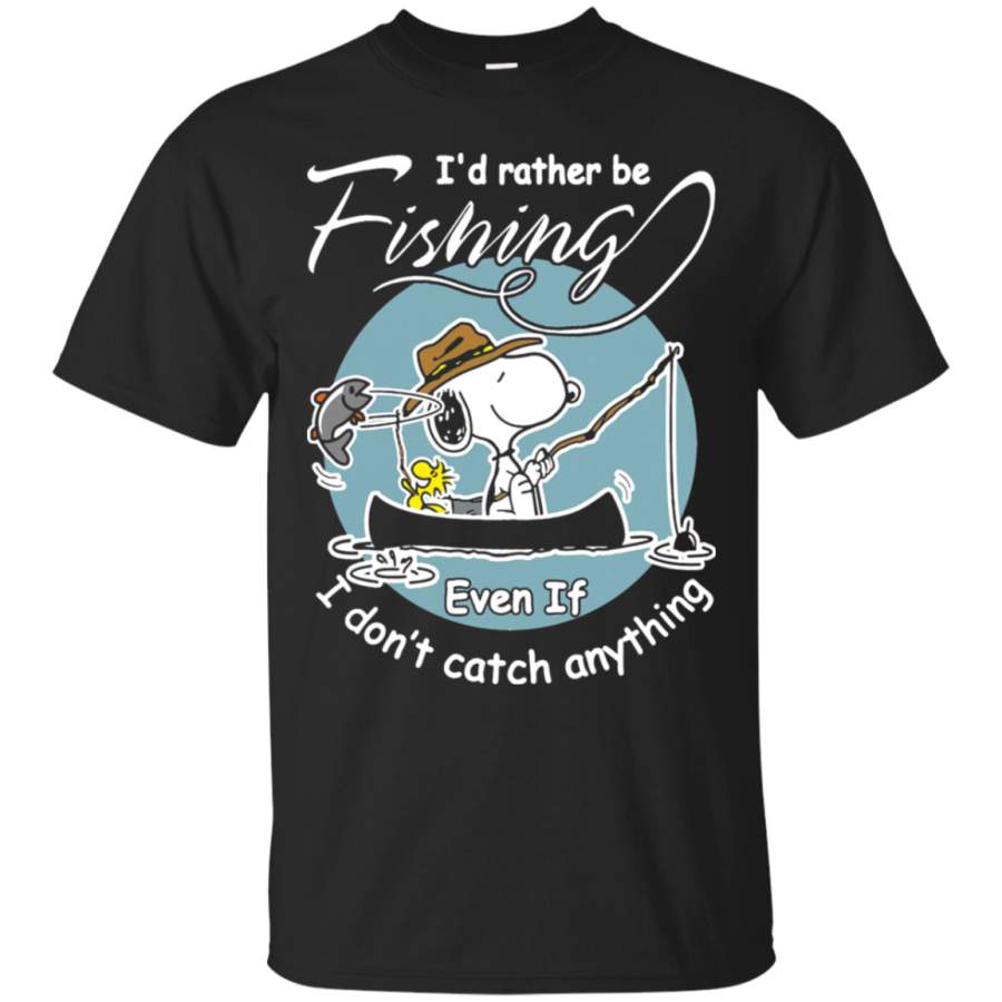 AGR I’d Rather Be Fishing Even If I Don’t Catch Anything Snoopy T-Shirt