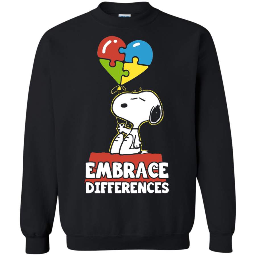 AGR Snoopy Embrace Differences Autism Awareness Balloon Sweatshirt